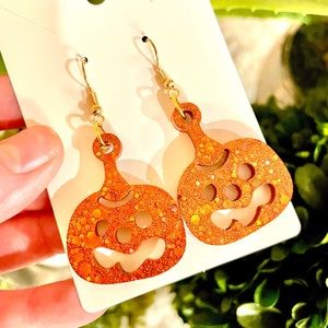Acrylic Pumpkin Earrings